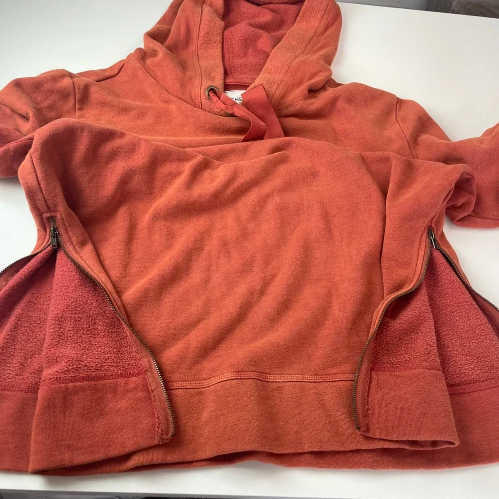 Rachel Hollis Womens Burnt Orange Fleece Side Zip Hoodie Sweatshirt Size M